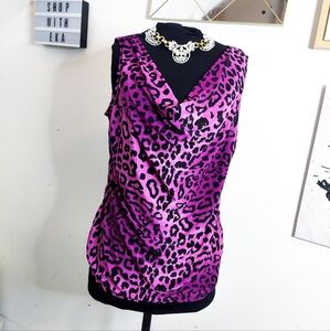 Purple sleeveless leopard shirt